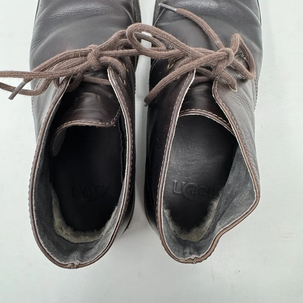 UGG Australia Leighton Chukka Desert Leather‎ Boots Black 3275 Men's Size 8.5
